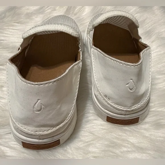OluKai Pehuea Women’s Breathable White Mesh Slip-On Sneakers - Picture 6 of 13